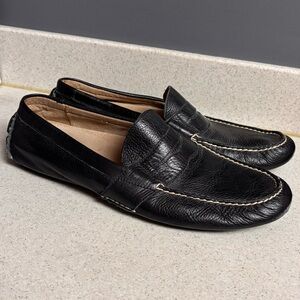 Polo Ralph Lauren Telly II Men’s Black Leather Driving Loafers Shoes Sz 10.5